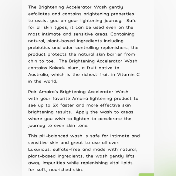 ✨New✨ AMAIRA BRIGHTENING ACCELERATOR WASH - Picture 4 of 8
